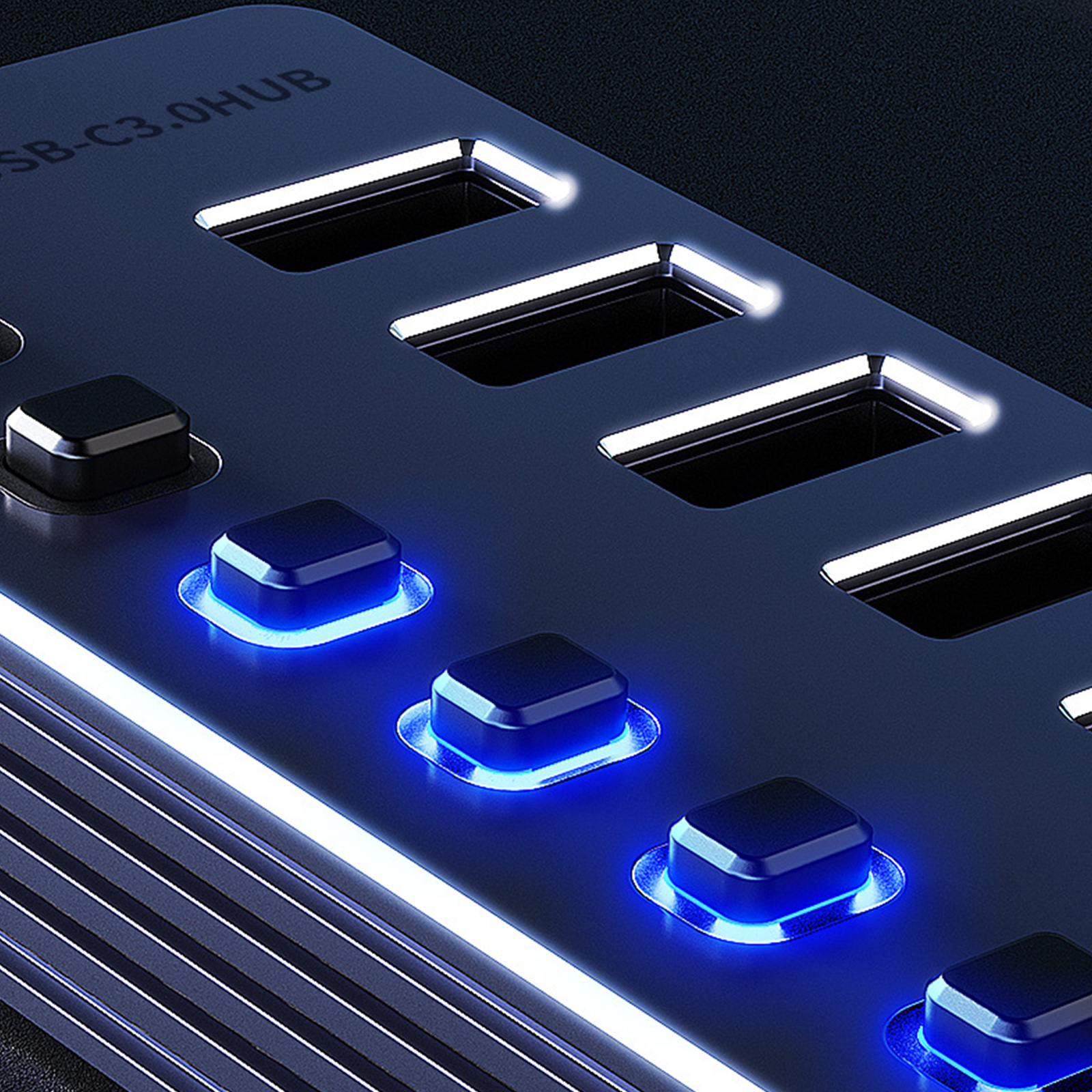 Aluminum USB3.0 Docking Station 4/7/10 Port Charging Adapter for Efficient Data Transfer and Power Management