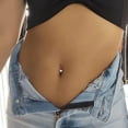 thumbnail image 4 of Incaton 14G Belly Button Rings, Stainless Steel Diamond Short Bar Belly Rings For Women, 6mm/10mm Hypoallergenic Navel Piercings With Gift Velvet Pouch, 4 of 7