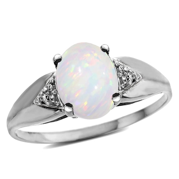 Star K � Oval 9x7 Genuine Opal trillion miracle setting wide band Ring