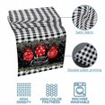 thumbnail image 5 of Bed Runner Scarf for Twin Size Bed, Merry Christmas Beds Scarf Throws for Foot of Bedding, Red Xmas Balls Snowflake Black Plaid Decorative Beds Runners for Bedroom Guestroom, 71"x20", 5 of 8