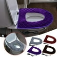 thumbnail image 4 of 1pc Toilet Seat Cover Pads, Bathroom Soft Thicker Warmer Toilet Seat Cover with Handle, Padded Toilet Seat Cover Cozy Breathable Stretchable Reusable Washable Universal Size (A), 4 of 8
