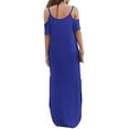 thumbnail image 7 of Aiyino Women's Summer Casual Loose Long Dress Cold Shoulder Short Sleeve Split Maxi Dresses, 7 of 7