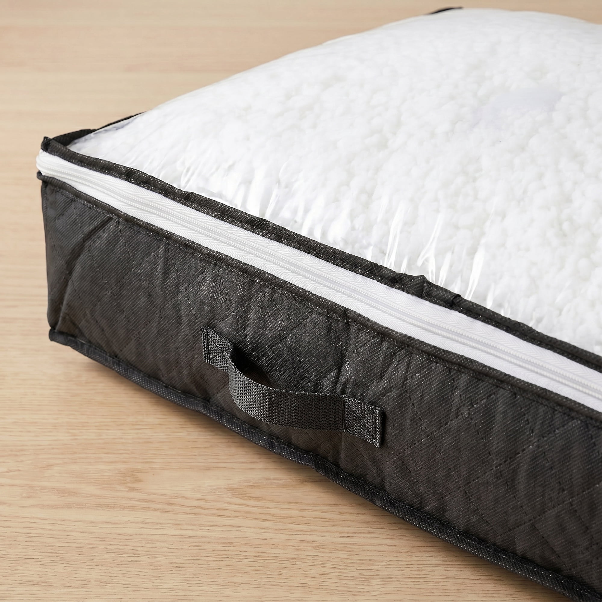 Unique Bargains Non-woven Underbed Black Zipper Storage Bag Black 39.4" x 19.7" x 5.9"
