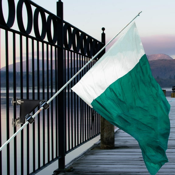 Worgeous  Flagpole Bracket Holder Railing Mounting Base Poles Brackets Black