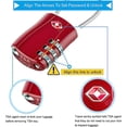 thumbnail image 2 of Paquete de 2 candados para equipaje (rojo), candado de seguridad de 3 posiciones, candado de combinación, candado de combinación para estuche de viaje JM, 2 of 5