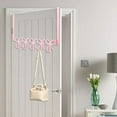 thumbnail image 5 of Pink Bow Over The Door Hooks 5-Hook Hanger, Heavy Duty Towel Rack Over Door Hanger, Kawaii Farmhouse Rustic Style for Bedroom Bathroom Kitchen Organization, Pink, 5 of 6