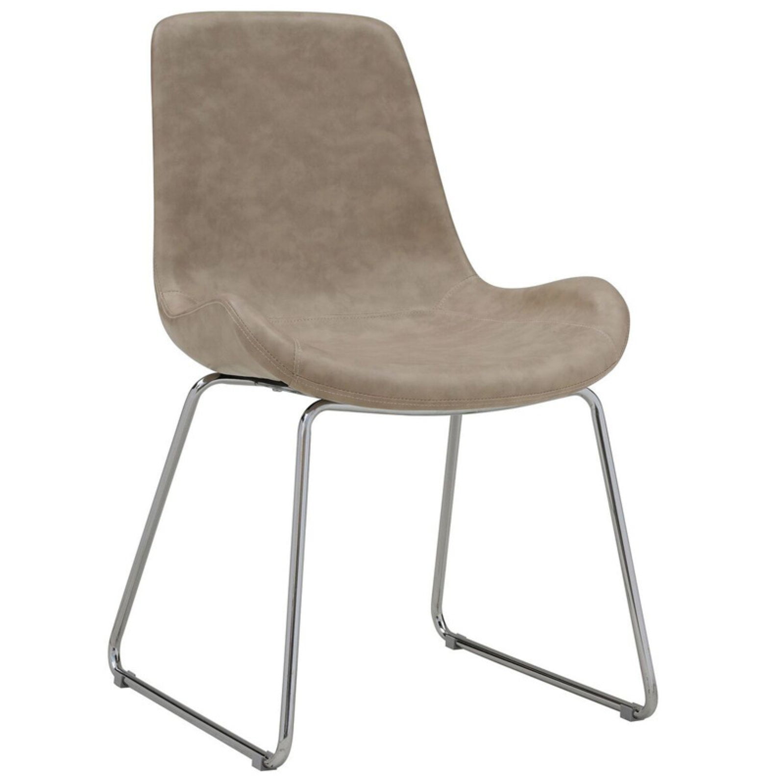 !nspire Modern Faux Leather and Metal Armless Side Chair