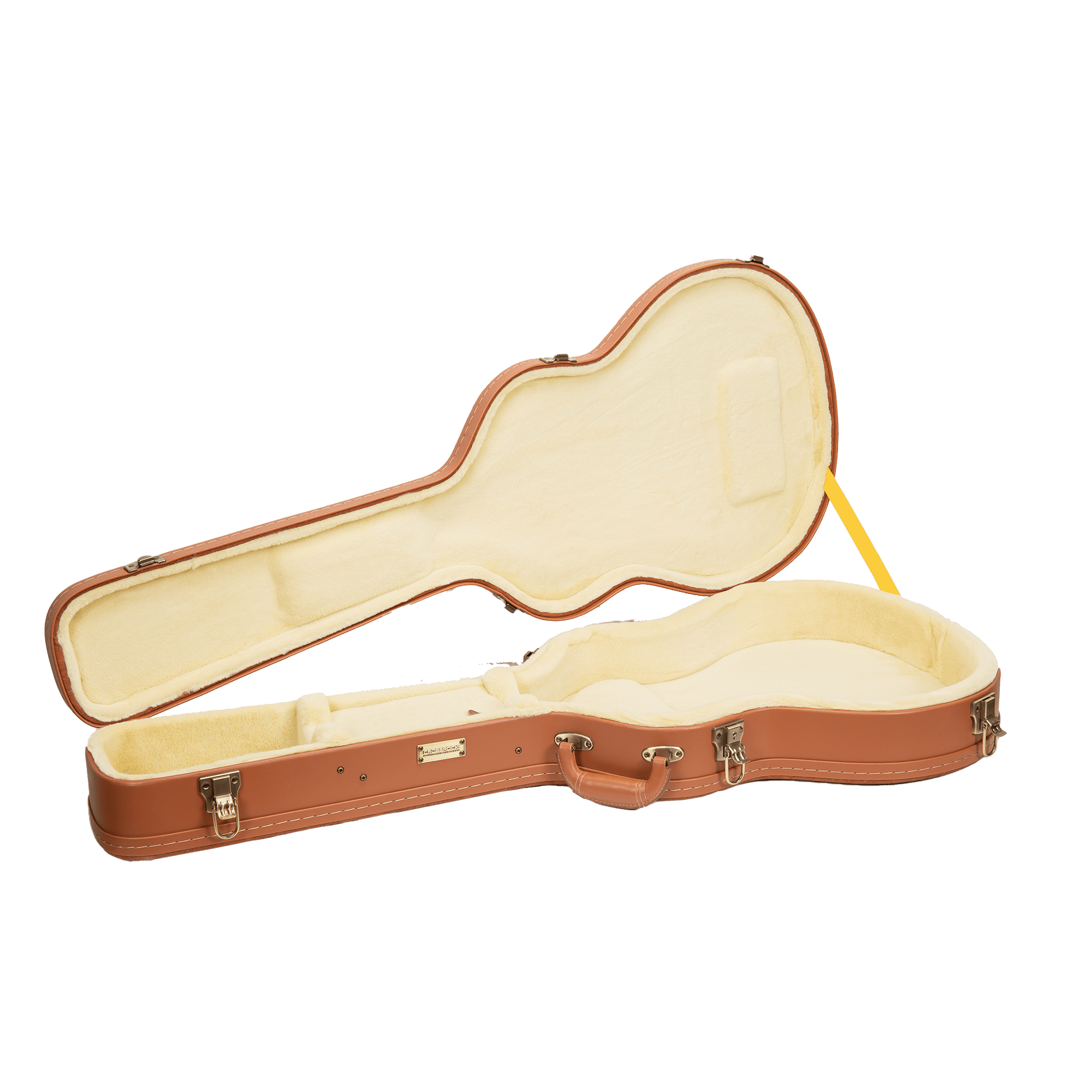 Crossrock Relief Series - Premium Wooden Case for 335 Style 6-string Semi-Hollow Electric Guitars, featuring a Highly Textured Surface and Mink Imitation Fleece Interior - Red Wood