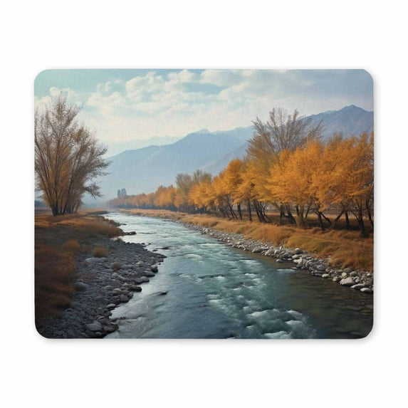 River Small Mouse Pad Gaming Mouse Pad Square Mouse Pads for Desk Non-Slip Rubber Base Mousepad,Desk Mouse Mat with Stitched Edge Desk Pad for Office & Home10 x 12 inch