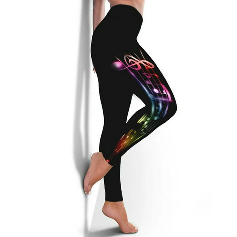 Women Casual Fashion Tight Sports Yoga Pants Colorful Flower Butterfly  Print Leggings Womens Leggings Plus Size