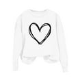 thumbnail image 5 of BLVB Womens Crewneck Sweatshirt Heart Print Long Sleeve Cute Pullover Loose Lightweight Fall Tops Valentine's Day Gifts, 5 of 5