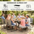thumbnail image 4 of Outsunny 11 Pieces Patio Dining Set with Removable Cushions, Light Grey, 4 of 10