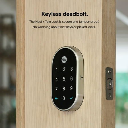 Nest x Yale - Smart Lock Wi-Fi Replacement Deadbolt with App/Keypad/Voice assistant Access - Black Suede