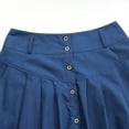 thumbnail image 4 of VUPSGEZ Skater Skirt Features Elastic Waist Band Women'S Spring And Summer Casual Loose Solid Color A Line High Waist Skirt With Pocket Buttons Women'S Cotton Eyelet Midi Skirt(Blue,XXXXXL), 4 of 7