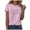 Pink, variant on Womens Graphic Tees Letter Print Pray Support Values Crew Neck Short Sleeve Casual Summer Tops