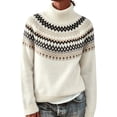 thumbnail image 3 of Fair Isle Sweater Women Casual Top Sweaters for Women Plus Size Fall Outfits Vintage Sweater Fall Sweaters Sweaters for Women Trendy Knit Sweater Fall Outfits Fashion Clothing, 3 of 5