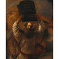 thumbnail image 2 of Rembrandt van Rijn 15x18 Black Ornate Wood Framed Double Matted Museum Art Print Titled - Moses Smashing the Tablets of the Law (1659), 2 of 5