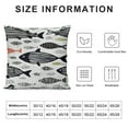 thumbnail image 5 of Fish Throw Pillow Cushion Cover, Minimalist Fish with Pared Down Dots and Stripped Lines Sea Animal Image, Decorative Square Accent Pillow Case", Black White, 5 of 5