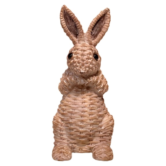 Rattan Bunny Decor, Easter Decor, Resin Rabbit Statue, Dining Table Centerpiece Decor, for Spring, Easter, Party, Gifts, Home Decoration, Brown