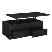 Knapp Lift Top Cocktail Coffee Table with Dual Drawers Black