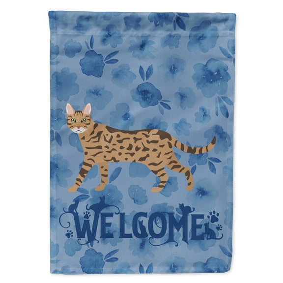 Carolines Treasures CK4975CHF Serengeti Cat Welcome Flag Canvas House Size Large multicolor