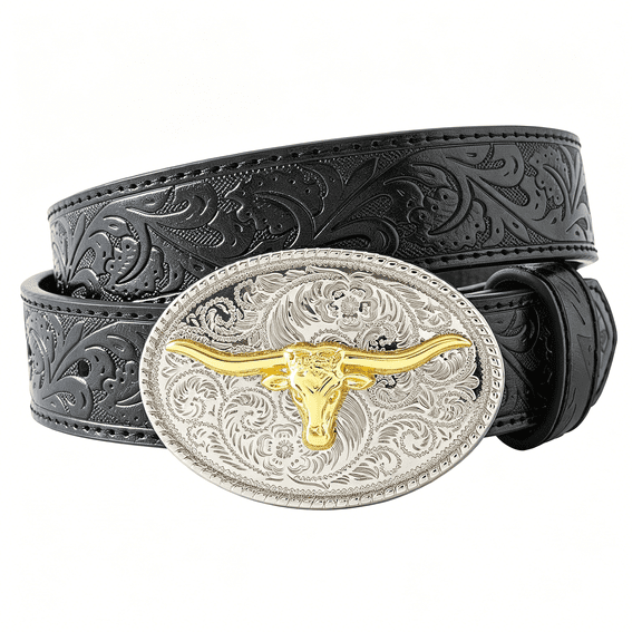 TELOLY Kids Western Belt for Boys Girls Cowboy Cowgirl Leather Kid Western Belts for Jeans Gifts