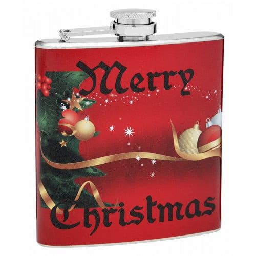 6oz Merry Christmas Drinking Flask