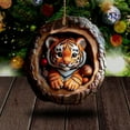 thumbnail image 6 of 8PCS Forest Animal Acorn Ornaments – Rustic Woodland Christmas Decorations, Acrylic Cat Dog Owl Hedgehog Otter Tiger Tree Ornaments, Nature-Themed Holiday Décor & Gifts, 6 of 8
