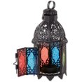 thumbnail image 2 of Gifts & Decor Rainbow Moroccan Ornate Candle Holder Lantern Stand, 2 of 8