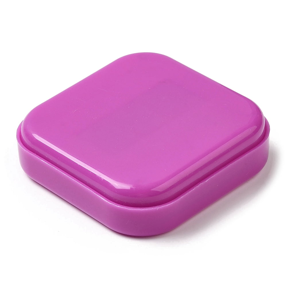 Magnetic Needle Storage Case Stitching Sewing Pin Plastic Box Square Orchid 86x86x21.5mm