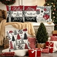 thumbnail image 6 of 4PCS Christmas Decorative Throw Pillow Covers 18x18" Christmas Pillowcase Santa Claus Print Pillowcase Holiday Bedroom Home Decors Cushion Cover for Couch Sofa Bed, 6 of 7