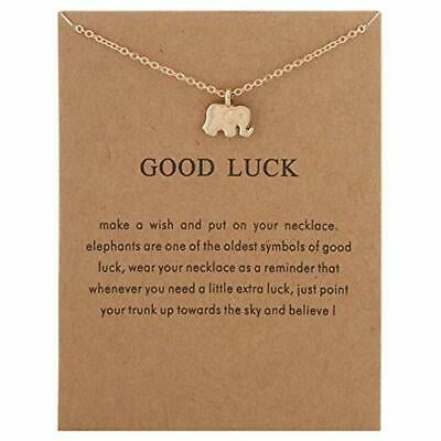 Good Luck Animal Charm Gift for Her Dainty Lucky Pink Quartz Elephant Pendant Necklace