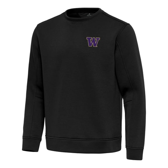 Men's Antigua Black Washington Huskies Relevant Lightweight Pullover Sweatshirt