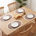 thumbnail image 3 of Farmhouse Placemats Set of 6 Woven Placemats for Dining Table Decor Indoor Outdoor Kitchen Table Mat Wipe Clean Brown 17.7x11.8inch, 3 of 6