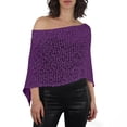 thumbnail image 2 of XUNKUSGA Cover Ups for Swimwear Women Fashion Off-The-Shoulder Openwork Crochet Poncho Tops for Women Summer Sun Protection Beach Cover Up,Purple,Free Size, 2 of 6