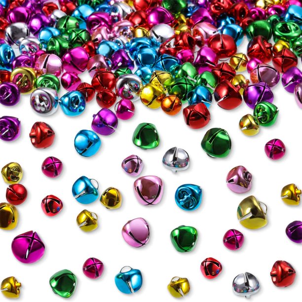 Jingle Bells para manualidades, 300 piezas a granel DIY campanas de Navidad para decoración, decoración del hogar (oro, 0,5 pulgadas)