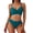 Teal, variant on Women's V Neck High Waisted Bikini Sets Adjustable Tie Side Bottoms Push Up Triangle Swimsuit Two Piece Bathing Suit