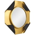 thumbnail image 5 of Round Wall Mirror on Gold Foiled Octagon with Curled Metal Frame, 5 of 12