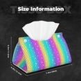 thumbnail image 5 of Pofeuu Rainbow Scales2 Print Tissue Box Cover, Modern Decorative PU Leather Rectangular Tissue Box Case Organizer Holder for Vanity Countertop, Night Stands, Livingroom, 5 of 7