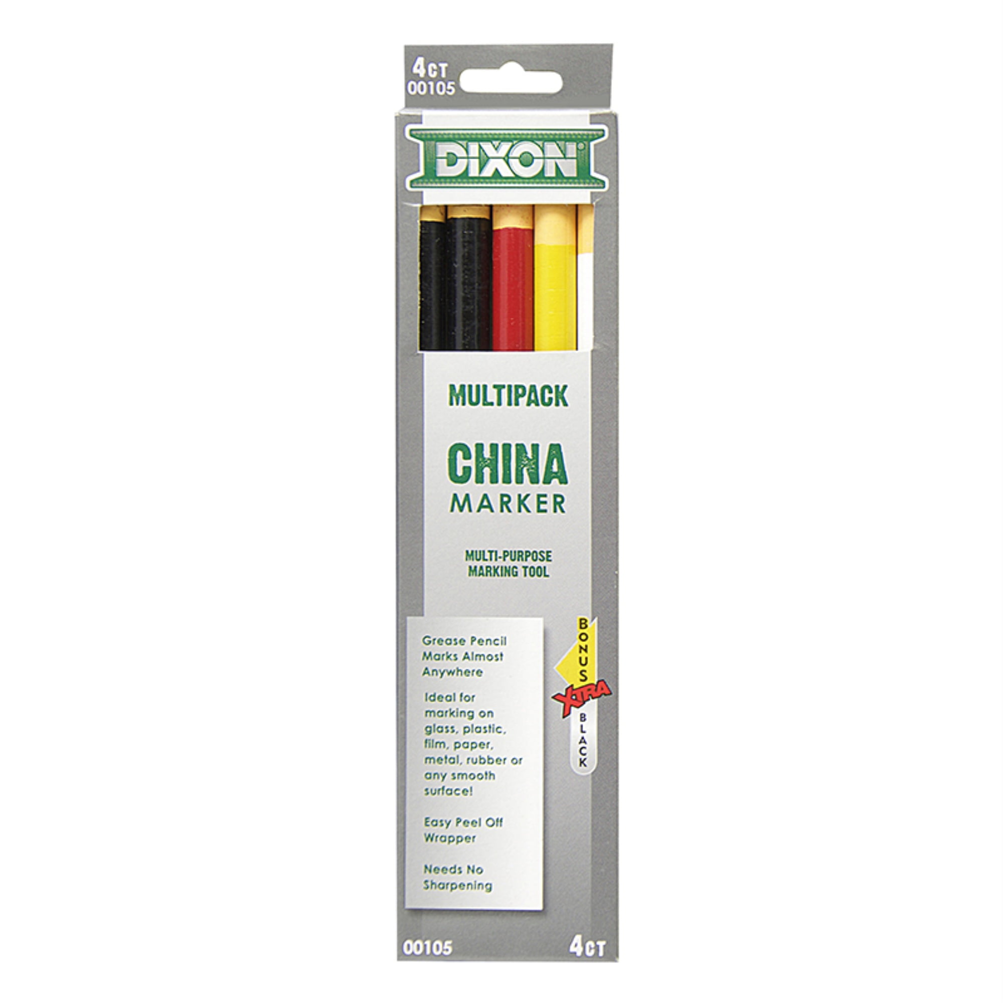 Dixon China Markers, Assorted 5-pack