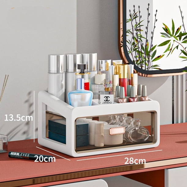 Caja de almacenamiento de cosméticos, tocador, escritorio, cajón transparente, dormitorio, papelería, medicina, ropa, armario de almacenamiento multiusos