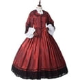 thumbnail image 4 of GRACEART Women Historical American Civil Dress 18th Century Ball Gown Dress with Hoop Skirt, 4 of 7