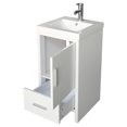 thumbnail image 6 of Wonline 18" New Modern Design White Bathroom Vanity Cabinet with Undermount Resin Sink & drawer, 6 of 13
