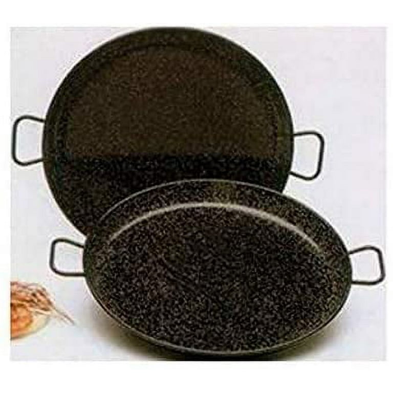 Garcima 16-Inch Enameled Steel Paella Pan, 40Cm, Medium, Black