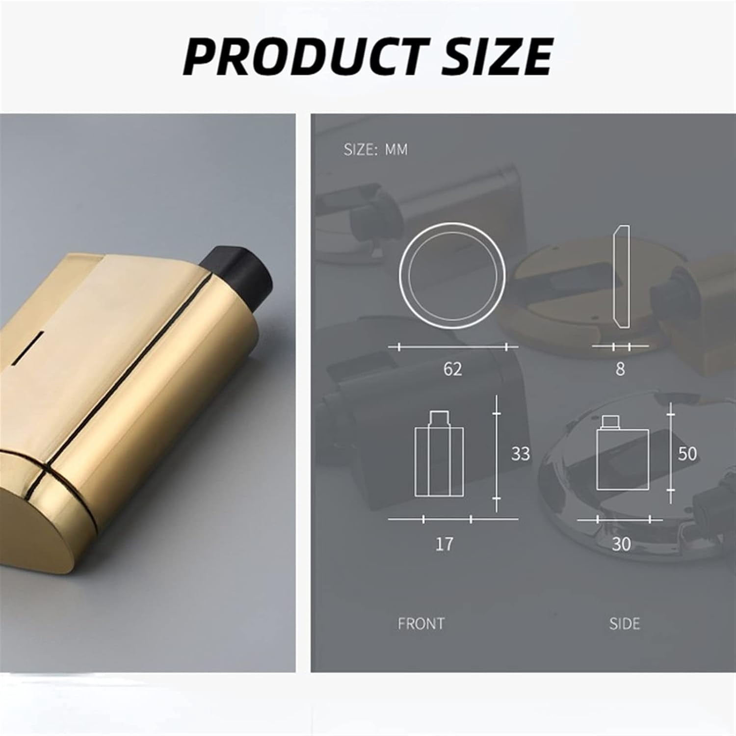 Non-Punch Door Stopper Automatic Floor Floor Door Stop Furniture Fittings Gold Black Grey Stopper for Door Windproof Door Stops 1Pcs