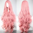 thumbnail image 1 of Trayknick Perruque Longue Naturelle Rose pour Femmes, Postiche Moelleux pour Cosplay Fête Rose, 1 of 5