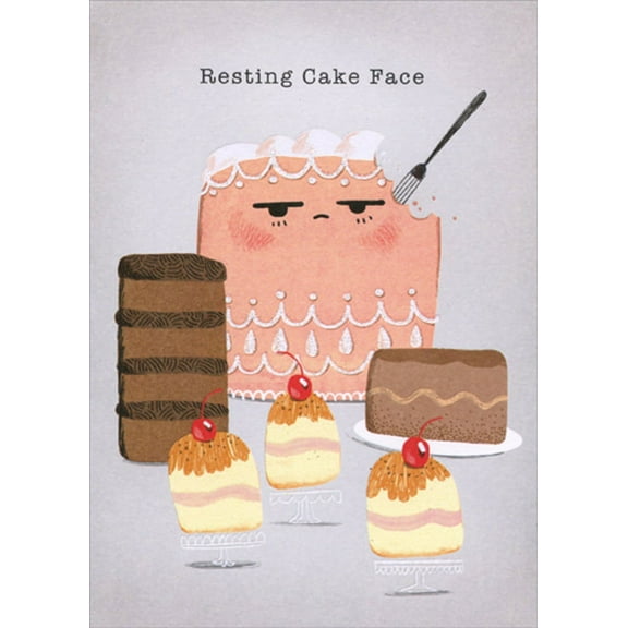 Designer Greetings Resting Cake Face Funny / Humorous Birthday Card
