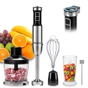 Bluebow Immersion Blender Handheld, 1100W 25 Speed 5-in-1 Stainless Steel Hand Blender with Turbo Mode, Scratch-Resistant Stick Blender for Kitchen Use, Purees Soups Smoothies, Black