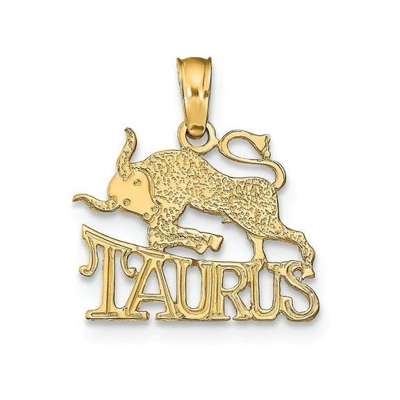 FJC Finejewelers 14k Yellow Gold Taurusblockengraved Charm