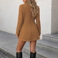 thumbnail image 5 of Fengqque Women’s Stand Collar Single Breasted Wool Blend Coat, Long Sleeve Fit and Flare Short A‑Line Winter Outerwear with Side Pockets, 5 of 6